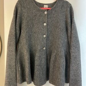 Maeve Gray Cardigan with Crystal Accents